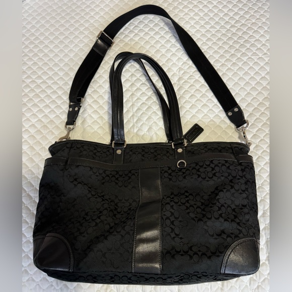 Black Coach Multipurpose Tote- Diaper Bag or Shoulder Tote - Picture 1 of 10